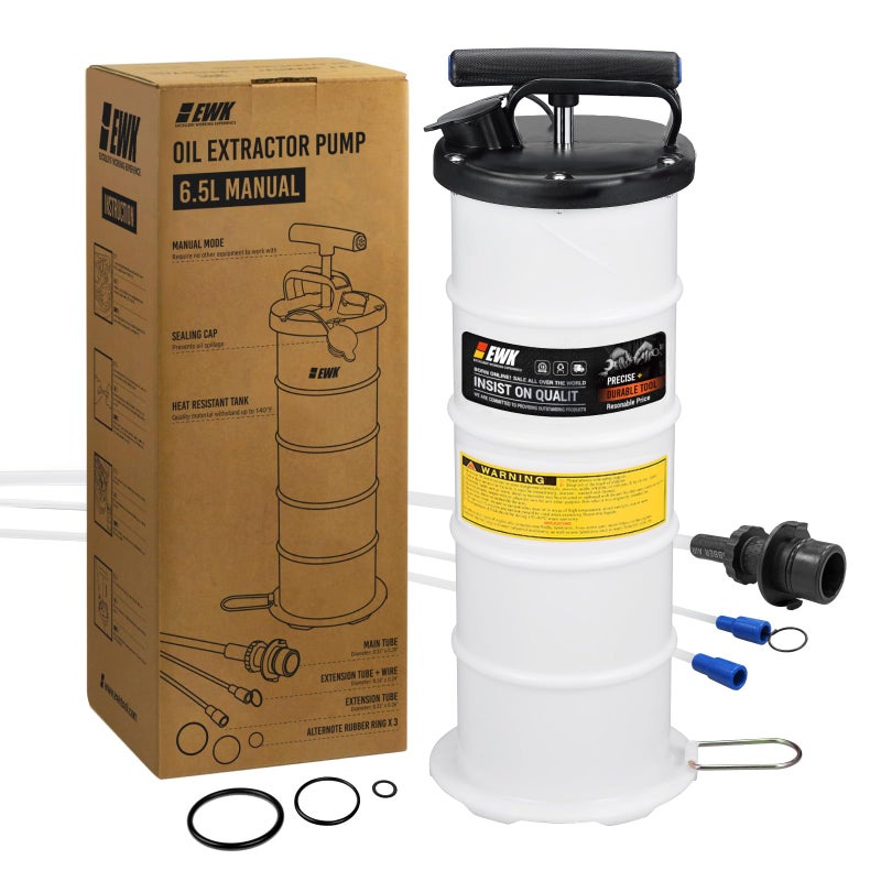 EWK 6.5L Manual Oil Extractor Pump for Oil Change, Fluid Evacuators for Cars, Boats, Jet Skies, Lawnmowers, Quick Oil Drain in 10 Pumps - Image 1